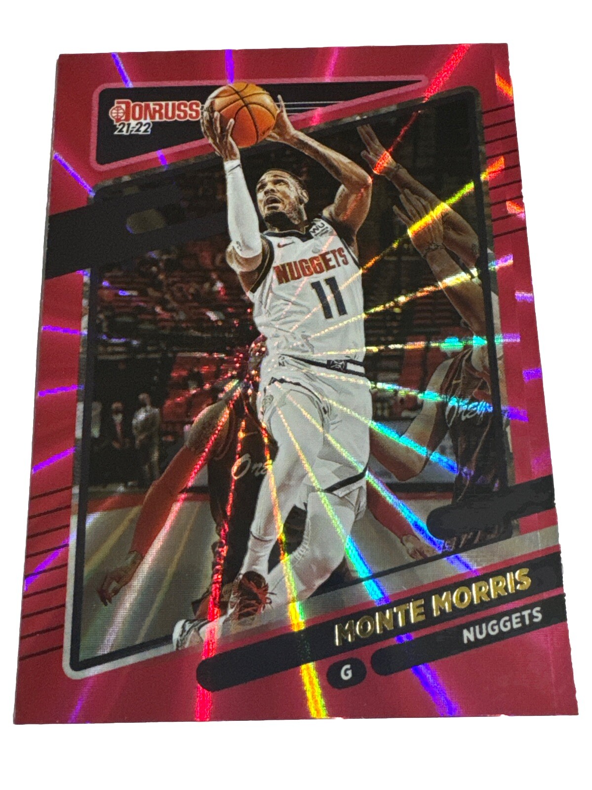 2021-22 Donruss Holo Pink Laser #63 Monte Morris