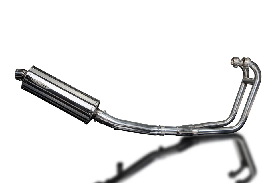 Silenciador escape completo Suzuki GS500 E/F 1989-2009 2-1 14" ovalado inoxidable Foto 2 de 4