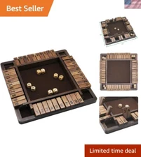 Classic Wood Shut The Box Game with Dice - Engaging 12 Inch Tabletop Edition