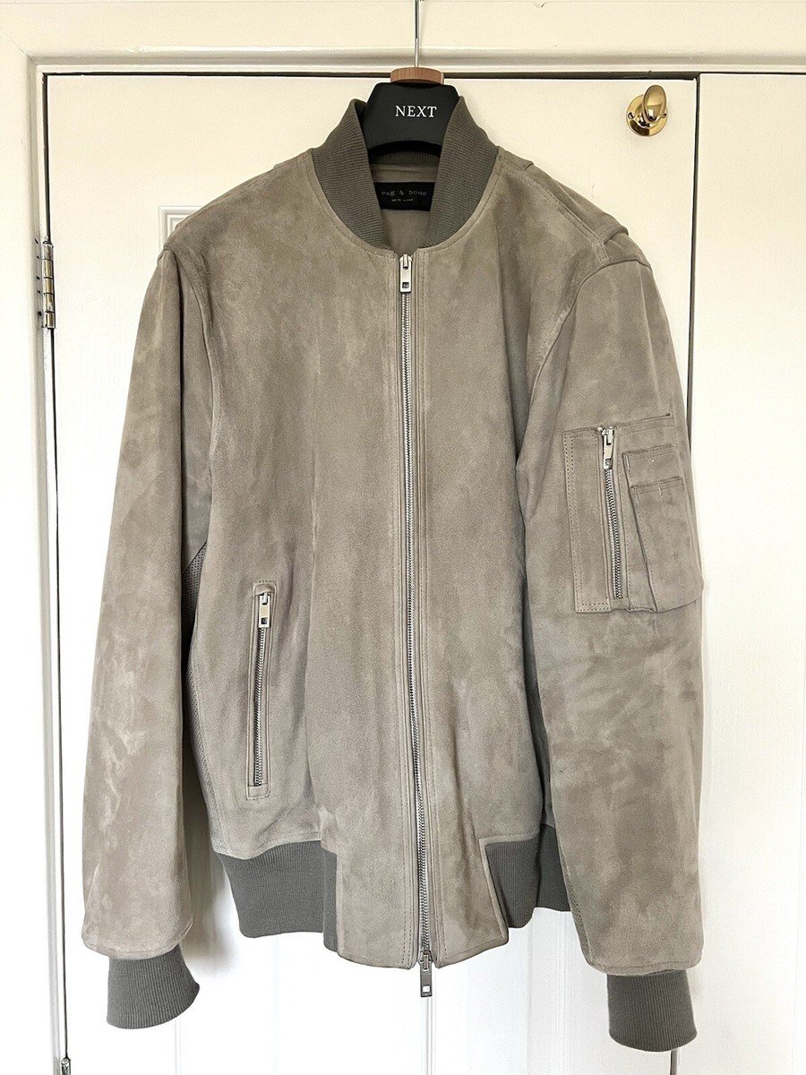 Rag Bone Manston Grey Suede Bomber Jacket Thom Yorke