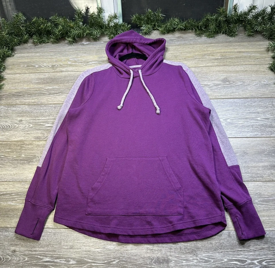 Sudadera Tek Gear Talla Grande Púrpura Para Mujer’s Sudadera con Capucha Pullover Agujeros para los Pulgares Dry Tek Foto 3 de 4