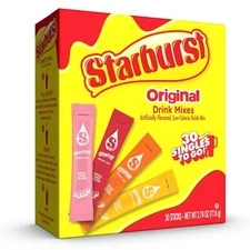 Starburst Singles to Go Variety Pack, Watertok Powdered Drink Mix, 30 Count