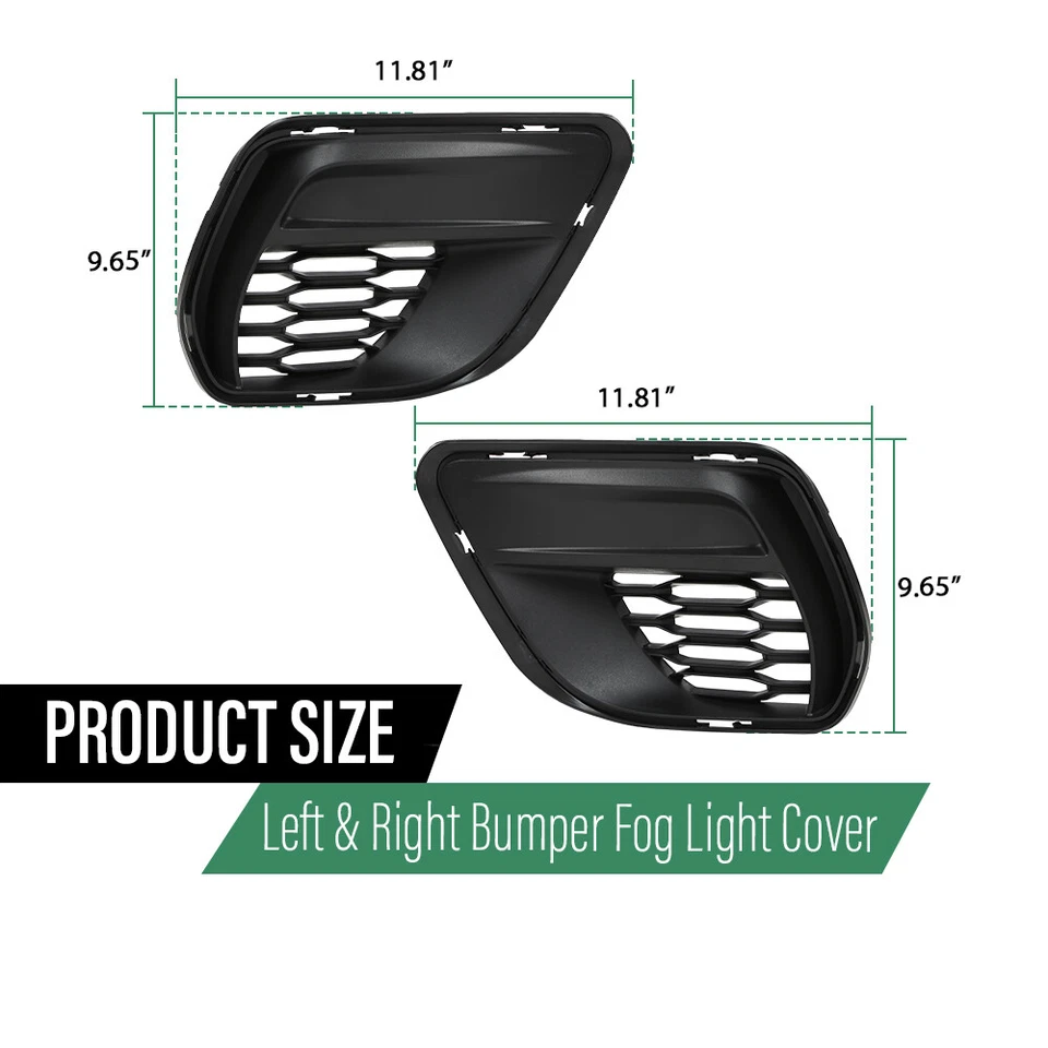 Front Bumper Insert Fog Light Cover Left+Right Fit For 2020-2023 Dodge Charger - Image 3 of 4