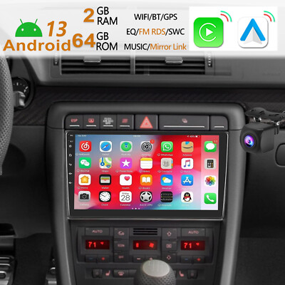 Android 13 Autoradio 64G Carplay Für Audi A4 8E 8H B6 KAM GPS WIFI BT SWC FM RDS