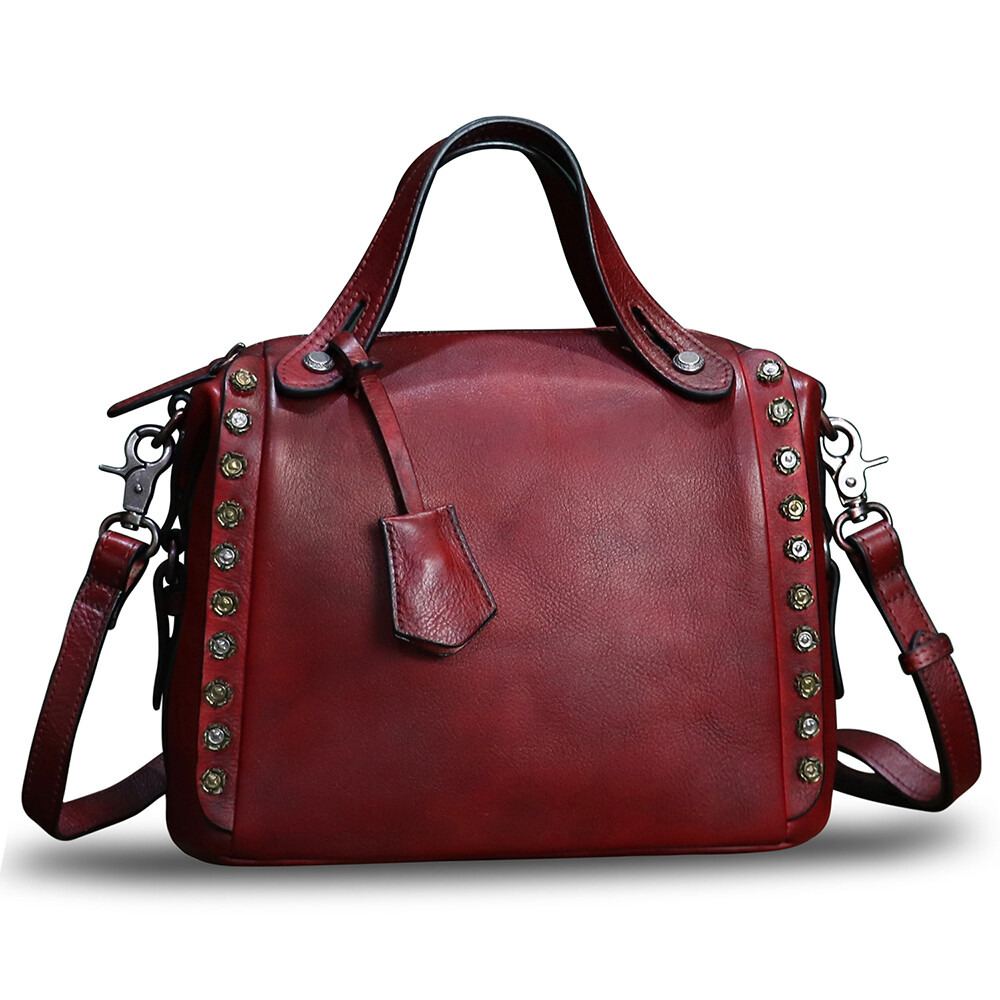 And Handbags Women Genuine Leather Vintage Satchel Crossbody Shoulder Bag
