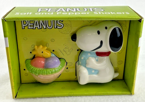 Cesta de huevos de Pascua de primavera Peanuts Snoopy & Woodstock saleros y pimenteros con caja - Imagen 6 de 13