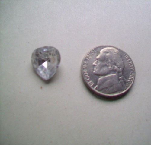 80 pcs. Vintage Faceted Glass Stones-Heart Shape-Crystal color-foil back-12x11mm - Picture 3 of 3