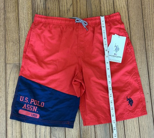 New U.S. Polo Assn. Boys Red Swim Shorts Trunks Pockets Sz XL 14-16 (F2) - Picture 3 of 4