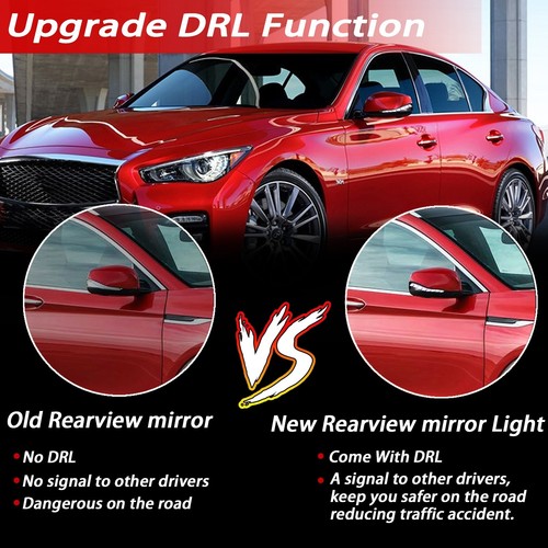 Side Mirror Sequential Blink LED Turn Signal Light For Infiniti Q50 Q70 Q60 QX30 - Picture 3 of 7