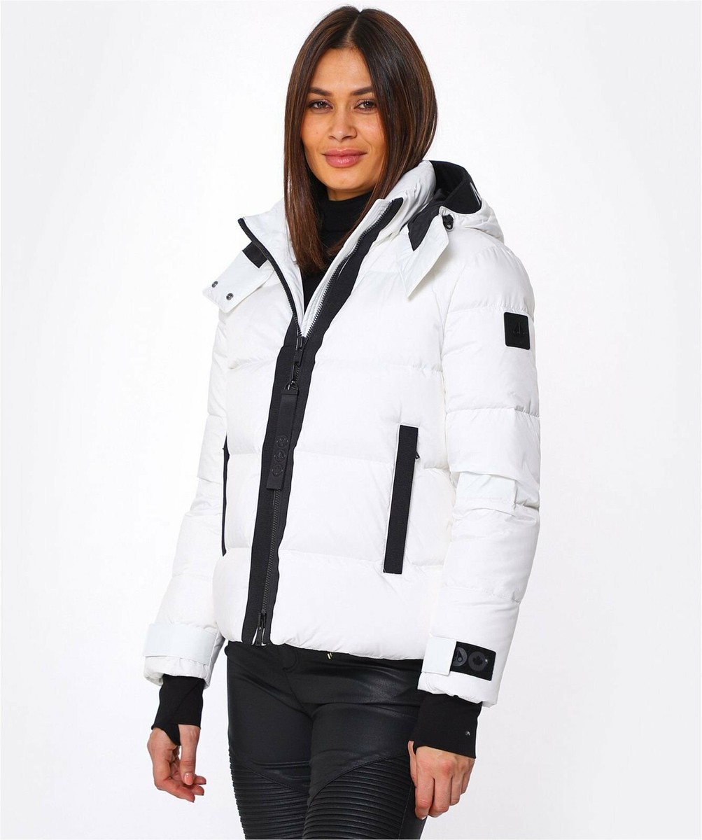 Moose Knuckles Womens White Gataga Down Puffer Jacket Size XL