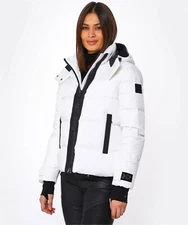 Moose Knuckles Womens White Gataga Down Puffer Jacket Size XL ❄️ Canada Coat🇨🇦