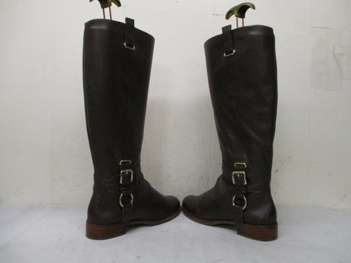 BANANA REPUBLIC Brown Leather Zip Knee High Riding Boots Womens Size 6.5 M - Picture 5 of 9