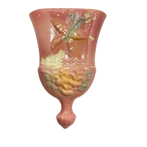 Rumpf Wand Tasche Kunst Keramik rosa Sunglow Schneebesen Besen USA Stiefmütterchen Schmetterling LESEN - Bild 18 von 18