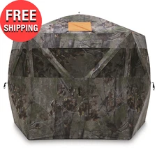 Large 4-Person Light Weight 5-Sided Pop-Up Outdoor Hunting Ground Blind Camo NEW