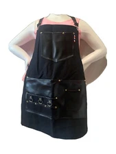 Apron bib canvas for barber chef worker 7 Pocket  and crossback W/tool Holder