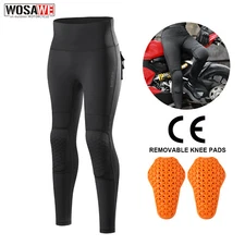 WOSAWE Women's Motorcycle Pants CE Pads Hip Lifting Leggings Off-road Riding S-L