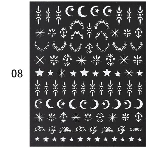 Deslizadores para arte en uñas 3D/5D pegatinas para uñas decoración calcomanías hágalo usted mismo manicura oro plata - Imagen 32 de 75