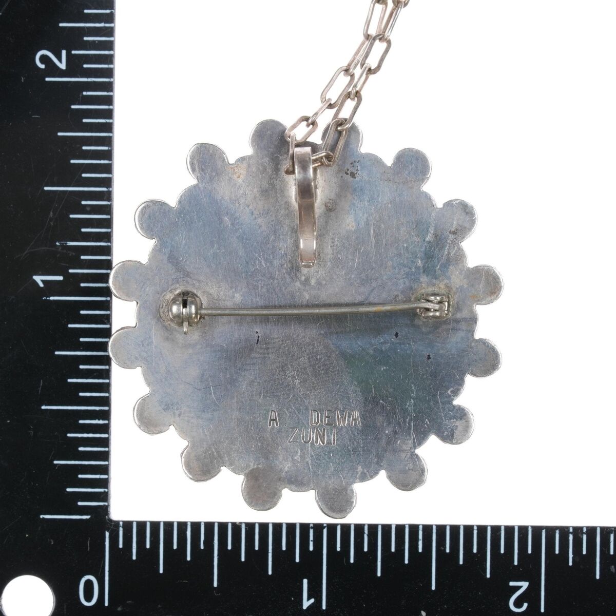 Andrew Dewa Zuni Sterling Multi-stone inlay sunface penant Andrew Dewa Zuni Sterling Multi-stone inlay sunface penant