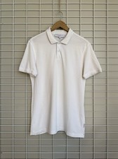 Orlebar Brown Jarrett Pique Polo Shirt Mens Size M Cotton White Short Sleeve