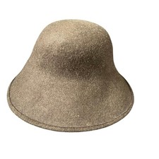 Scala Collezione Wool Felt Cloche Bell Hat Olive Brown Vintage Style Womens