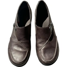 Clarks Bendables Slip-On Shoes 7 SN Brown Leather Flats Comfort Casual Walking