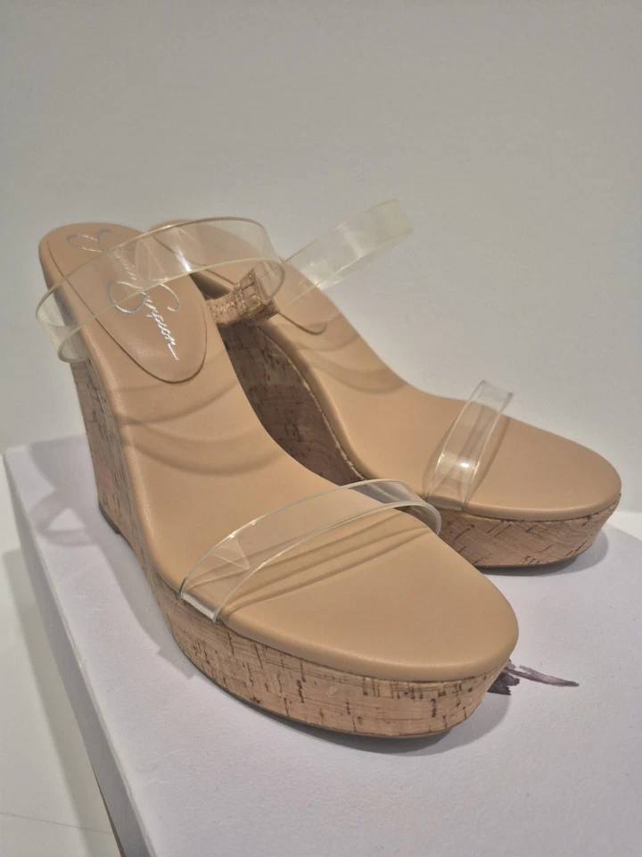 Sandalia de cuña Jessica Simpson Tumile transparente talla 7,5 NUEVA EN CAJA Foto 4 de 4