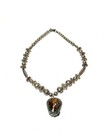 Estate Native American Sterling Silver Agate? Pendant Necklace — photo 2