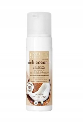 Eveline Rich Coconut Gesichtsreinigungsschaum 150 ml, vegan, 96 % natürlich