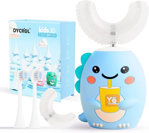 Kids U Shaped Electric Toothbrush with 4 Brush Heads, Sonic Toothbrush Kids with