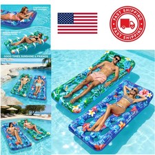 Adult Pool Lounger with Cooling Features Heavy Duty Vinyl for Summer Relaxation