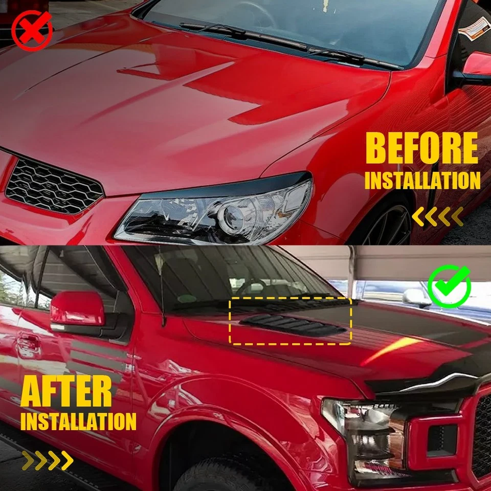 1/2SET Hood Air Vent Cover Hood Vent Scoop Bonnet Air Vent Engine Hood Universal - Image 3 of 4