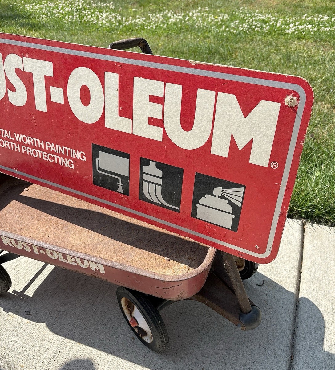 Vintage Rust-Oleum Paint Store SIGN & WAGON Display Set Rustoleum