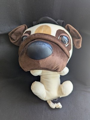 The Dog Artlist Collection Pug Backpack Large 16'' Tan and Brown, No Collar