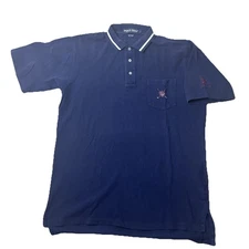 Polo Golf Ralph Lauren Shirt Mens L Navy TPC River Highlands Embroidered Polo