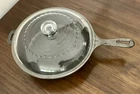 Unmarked Wagner Cast Iron No. 8 10 1/2” Deep Chicken Fryer With C-8 Glass Lid!