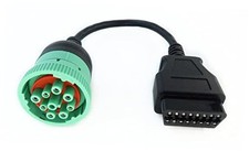 Green Type 2 J1939 Male to 16pin OBD2 Female Cable 9P Male to OBD2 Female Port