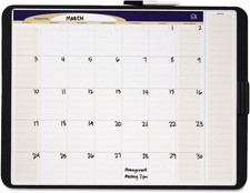 Calendar Whiteboard, Monthly, 23" x 17" Dry Erase Board, Designer Tack Writ...