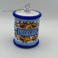 Cody Foster - Biscotti Tin- Glass Christmas Tree Hanging Ornament