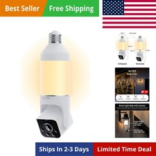 Bulb Cam Security Camera, 2K HD Outdoor Light Bulb Camera, Color Night Vision...