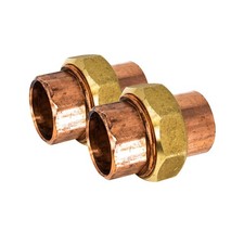 PROCURU 2-Pack 1-1/2 Inch Copper Union CxC Sweat Connection, Made in USA, Cer...
