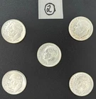 Silver Roosevelt dimes, 1946 - 1964, 90% silver, circulated, lot of 5