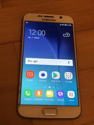samsung galaxy s6 sm-g920f Farbe Weiß touch Risse 128 GB Version