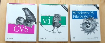 O'Reilly books: Essential CVS, Learning VI editor, Inside Windows 95 File System