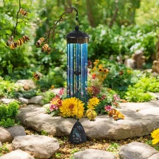 Sea Turtle Stamped Tube Wind Chime 36"Long Ornament Unique Gift Garden Decor