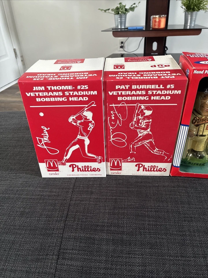 Pat Burrell/Jim Thome Philadelphia Phillies/Cal Ripken 2003 7,5" Bobble Heads Foto 4 de 4