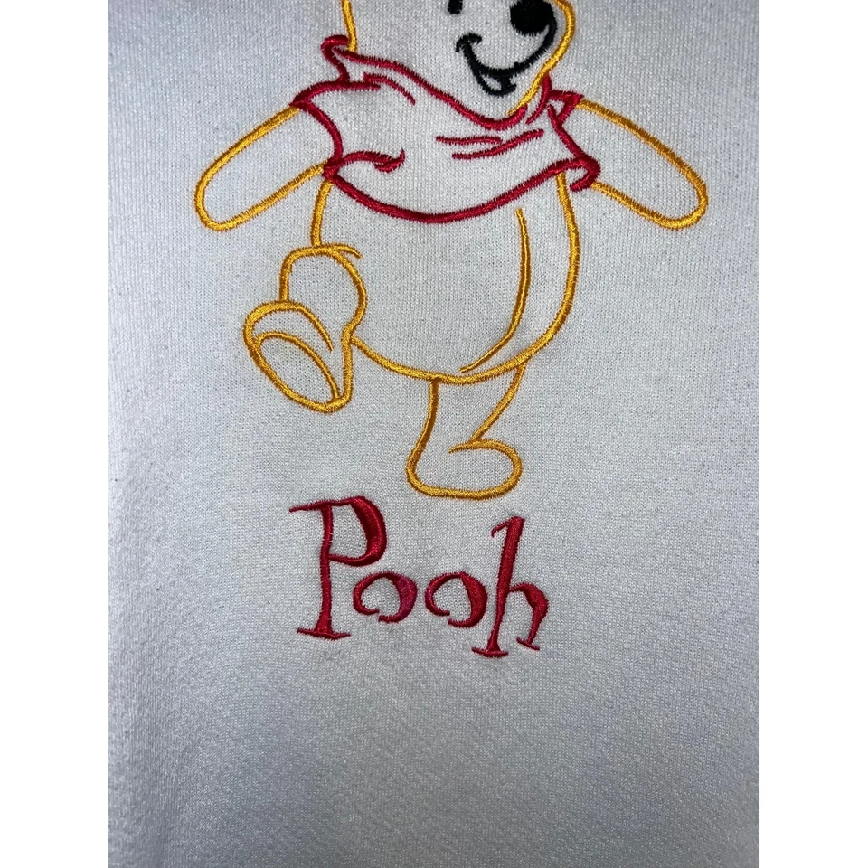 Sudadera De Colección Pooh Disney Pooh Bear Blanca Cuello Redondo Gráfico Dibujos Animados Años 90 L Foto 4 de 4