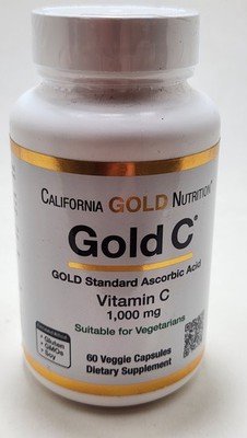 California Gold Nutrition Gold C Vitamin C 1000mg 60 Veggie Capsules