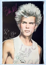 Billy Idol 1984 Signed DON'T STOP / REBEL YELL 22x33 Promo Poster NOT FOLDED JSA