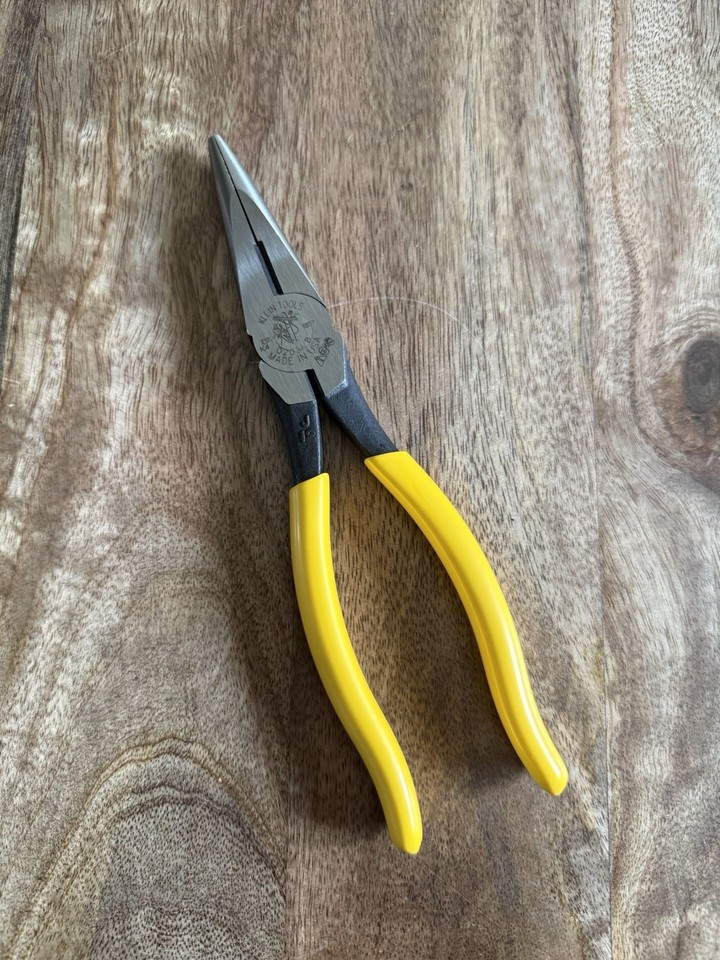 Klein Tools D203-8N 8'' Heavy-Duty Long-Nose Pliers-Side-Cutting - NEW