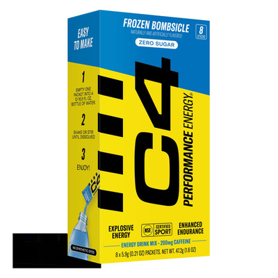 C4 Performance Energy Powder Mix Frozen Bombsicle, 8 Pack